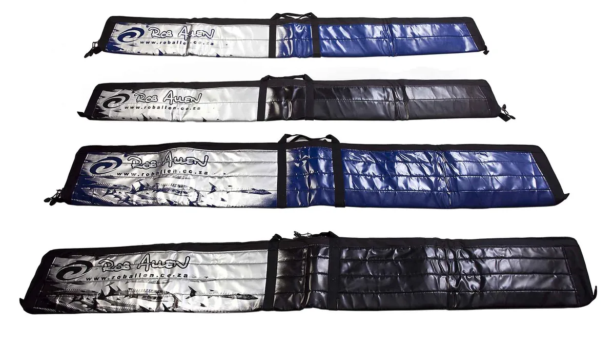 DELUXE PADDED GUN BAG - Black/Silver (with spear pockets) (162 X 20cm)